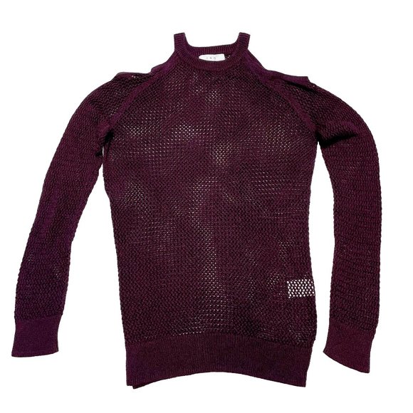 IRO Purple Open Knit Cold Shoulder Sweater - Small - Picture 1 of 13